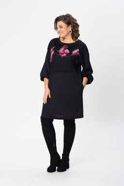 Платье Gizart 5356/1-Р Черный+маки