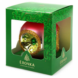 Елочная игрушка шар стеклянная Фонарики д8,5см, ручная художественная роспись, цвета микс, подарочная упаковка (Россия) - Домашняя Мода фото 3