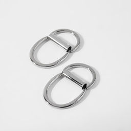 Цена за 2 шт. Полукольцо для сумок двойное, d = 20 мм, толщина - 1 мм, 2 шт, цвет серебряный