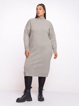 Серое вязаное платье PP91566GRY24