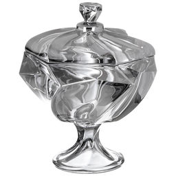 БЛЮДО С КРЫШКОЙ НА НОЖКЕ BOHEMA GREY ДИАМЕТР=17 СМ ВЫСОТА=21,5 СМ