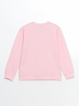 Bisiklet Yaka Bask?l? K?z ?ocuk Sweatshirt - Waikiki фото 2