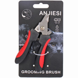 Когтерез для животных "ЛАПУСИКИ", коллекция БРО, прорезиненная ручка, цвет чёрный/красный, 6*12см (блистер)