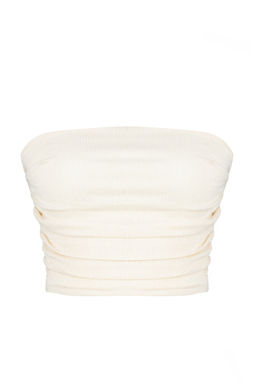 Trendyolmilla Premium Tas Straplez Buzgulu Esnek Orme Bluz TWOSS24BZ00216 фото 15