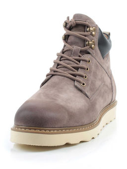 05-H50119M-3 GRAY/BROWN Ботинки зимние мужские (натуральная кожа, натуральный мех)