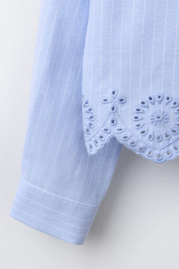 SCHIFFLI EMBROIDERY HEM SHIRT - Zara фото 4