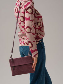 Замшевая сумка Deboro 3017 дым.лиловый