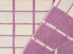 Одеяло байковое 80% 140*205 клетка цв. бел-фиолет (ВВТ)