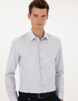 Gri Slim Fit Uzun Kollu G_mlek - Pierre cardin фото 2