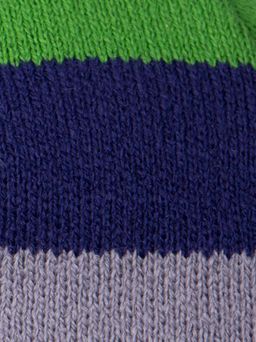 Шапка вязаная в полоску с отворотом, бежевый и оранжевый - Русбубон фото 15