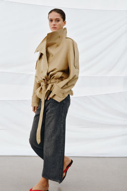 JEANS ZW COLLECTION CULOTTE TIRO MEDIO RAYAS / Negro - Zara фото 5