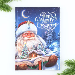 Подарочный набор новогодний, ежедневник А5, 80 листов, ручка синяя паста «Верь в мечту»