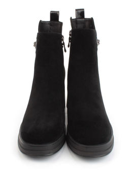 04-M3-837 BLACK Ботильоны зимние женские (натуральная замша, натуральный мех)