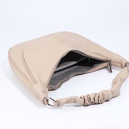 Сумка-мешок на молнии, наружный карман, длинный ремень, цвет бежевый - Simaland фото 7