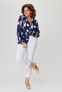 Блуза Swallow 803.2 черный+серебряный узор фото 722