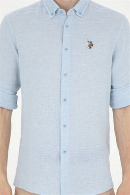 Мужская голубая рубашка с длинным рукавом - U.s. polo assn фото 6