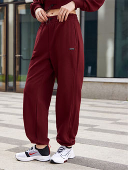 Спортивные брюки с высокой посадкой и поясом со шнуром на стоппере