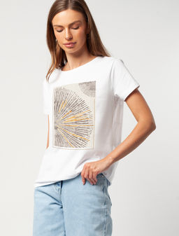 VILATTE / Футболка с фактурным авторским принтом