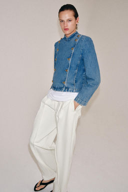 CHAQUETA DENIM HOMBRERAS ZW COLLECTION / Azul lavado - Zara фото 6