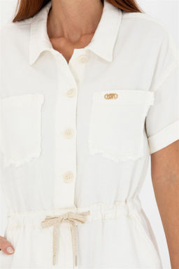 Женский джинсовый комбинезон цвета экрю Скидка 20% в корзине - U.s. polo assn фото 7