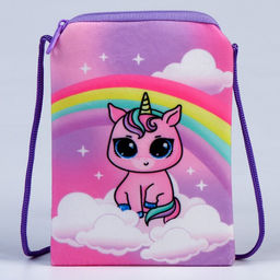 Сумка детская плюшевая «Единорожка» плоская