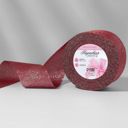 Лента парчовая, 50 мм, 23 1 м, цвет красный №039 - Арт узор фото 3