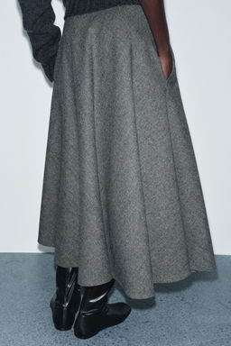 ZW COLLECTION CHECK LAYERED SKIRT WITH WOOL - Zara фото 2