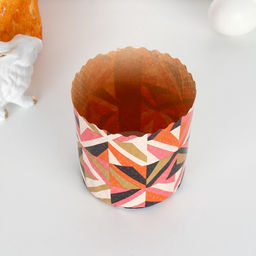 Цена за 20 шт. Форма бумажная для кулича «Модерн», 9×9 см, МИКС