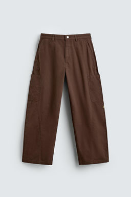 PANTALON CARGO BALLOON FIT COSTURAS / Marr?n - Zara фото 7