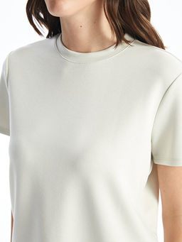 Bisiklet Yaka D?z K?sa Kollu Kad?n Ti??rt