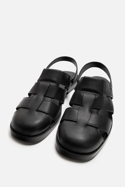 LEATHER CAGE SANDALS - Zara фото 2