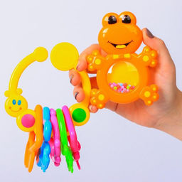 Погремушки «Лягушка и гусеничка - цепочка», от 3 мес., набор 2 шт., Крошка Я
