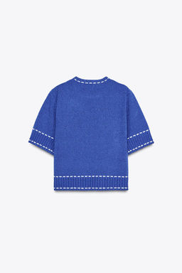 TOP WITH TOPSTITCHING - Zara фото 6