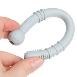 Прорезыватель силиконовый M&B, логопедический, от 3 мес., серый