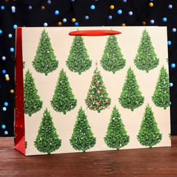 Пакет подарочный Ёлочки, ХL 50 х 40 х 15 см