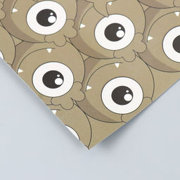 Цена за 5 шт. Бумага для скрапбукинга двусторонняя «Монстрики и листья», плотность 180 г, 30.5×32 см