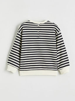 Bebe Yaka ?izgili K?z ?ocuk Sweatshirt ve Tayt