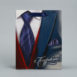 Цена за 2 шт. Пакет подарочный ламинированный, упаковка, Поздравляю!, 18?23?8 см