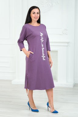 Платье женское из футера My life черничный