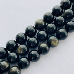 Бусины для украшений из золотистого Обсидиана (32 бусины) 39 см