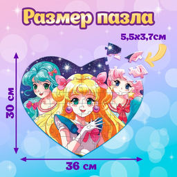 Пазл фигурный в металлической коробке «Принцесса луны», 54 детали