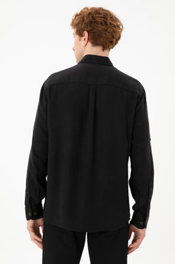 Мужская черная рубашка с длинным рукавом - U.s. polo assn фото 5