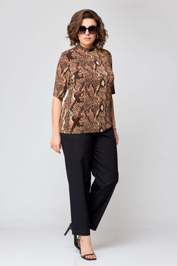 Водолазка Bliss 8092 коричневый (принт змея)  фото 4