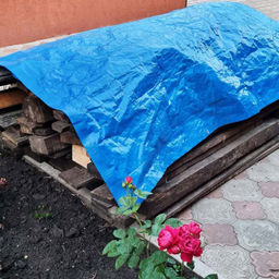 Тент 2х3м из полипропилена 75г/м2, водонепроницаемый, на люверсах, синий (Россия)