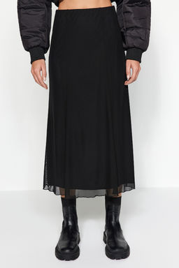 TRENDYOLMILLA Siyah Astarl? Tul Maxi Orme Etek TWOAW24ET00130 фото 4