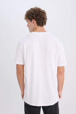 Футболка стандартного кроя с круглым вырезом и короткими рукавами с принтом - Defacto фото 6