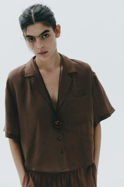 FLOWING SHIRT WITH POCKET - Zara фото 9