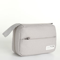 Косметичка-несессер дорожная на молнии, с карманом, крючком, ручкой, серая - Simaland фото 3