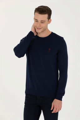 U. S. Polo Assn / Мужской темно-синий базовый свитер - U.s. polo assn фото 3