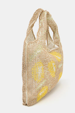 MINI BOLSO DE MANO CUENTAS / Amarillo - Zara фото 5